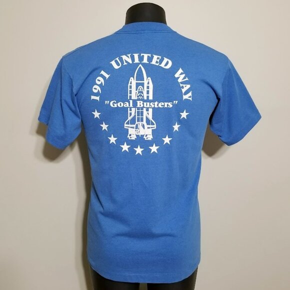 RARE Vintage Martin Marietta Space Shuttle T Shirt Size L UNITED WAY USA Tee - Picture 7 of 15